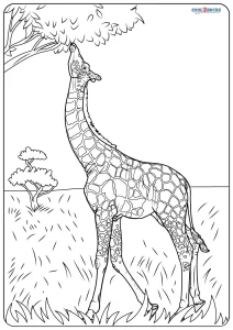 Free printable giraffe coloring pages for kids