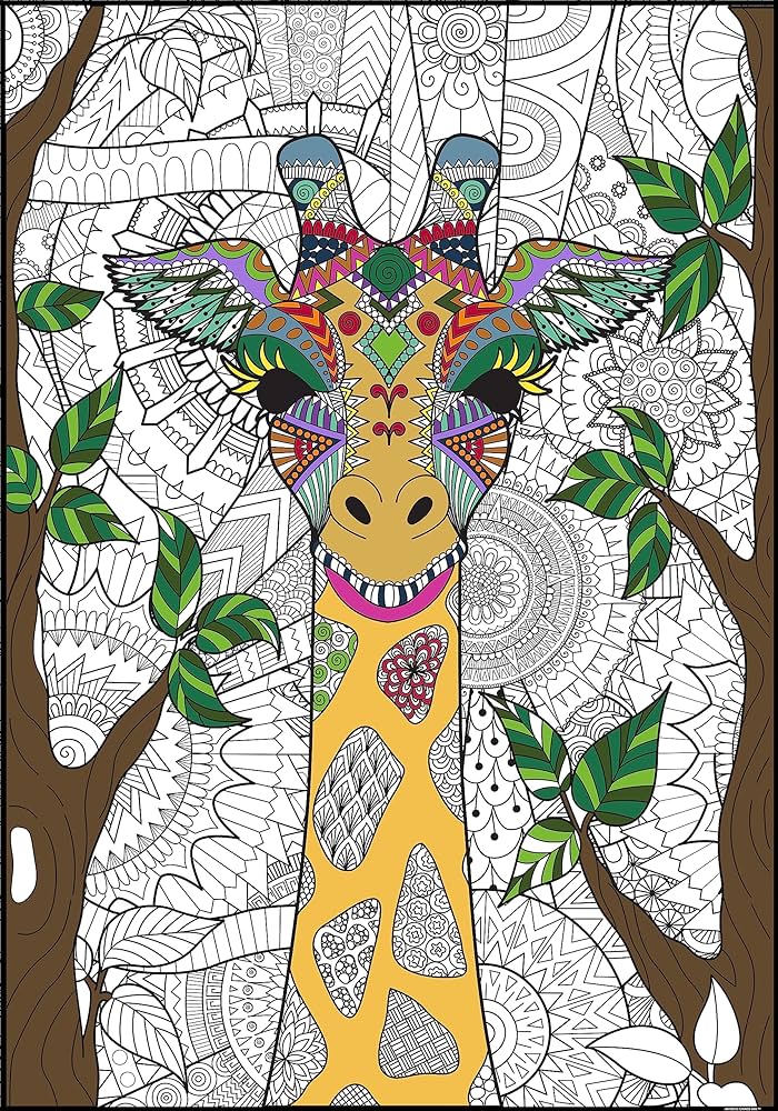 Artistic chaos ink giant coloring poster