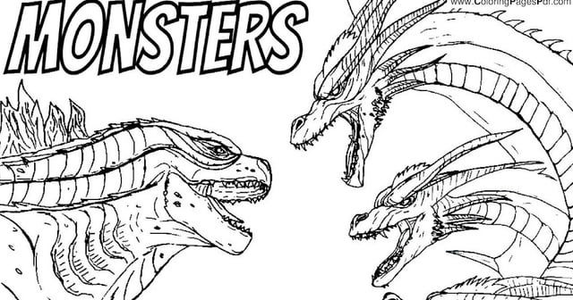 Realistic monster coloring pages rcoloringpagespdf