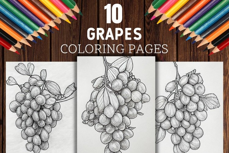 Grapes coloring pages