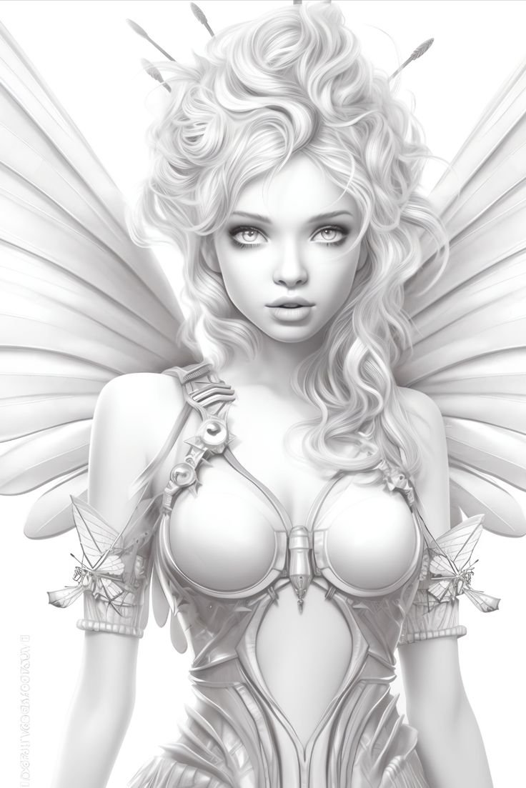 Enchanting fairies grayscale coloring pages in hd dpi pdf