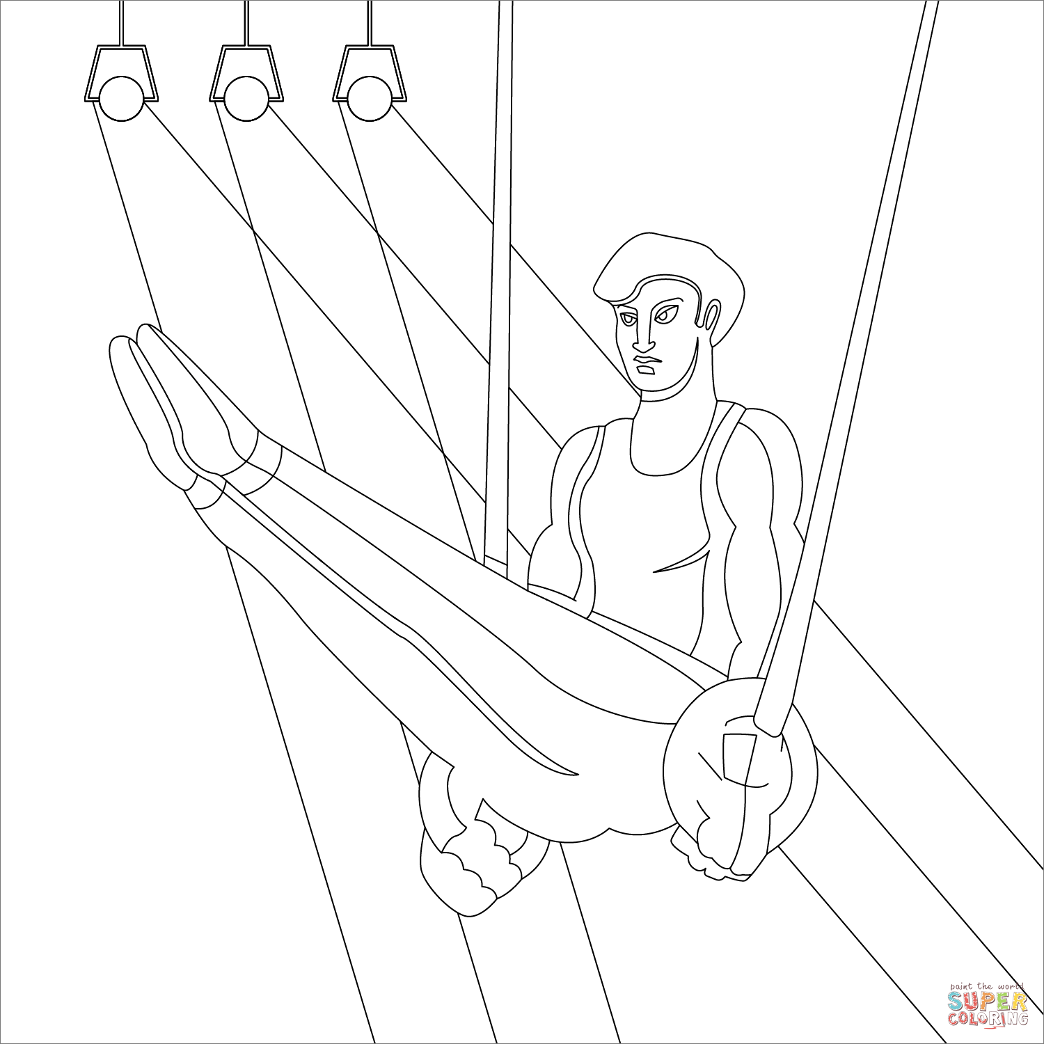 Gymnastic coloring page free printable coloring pages