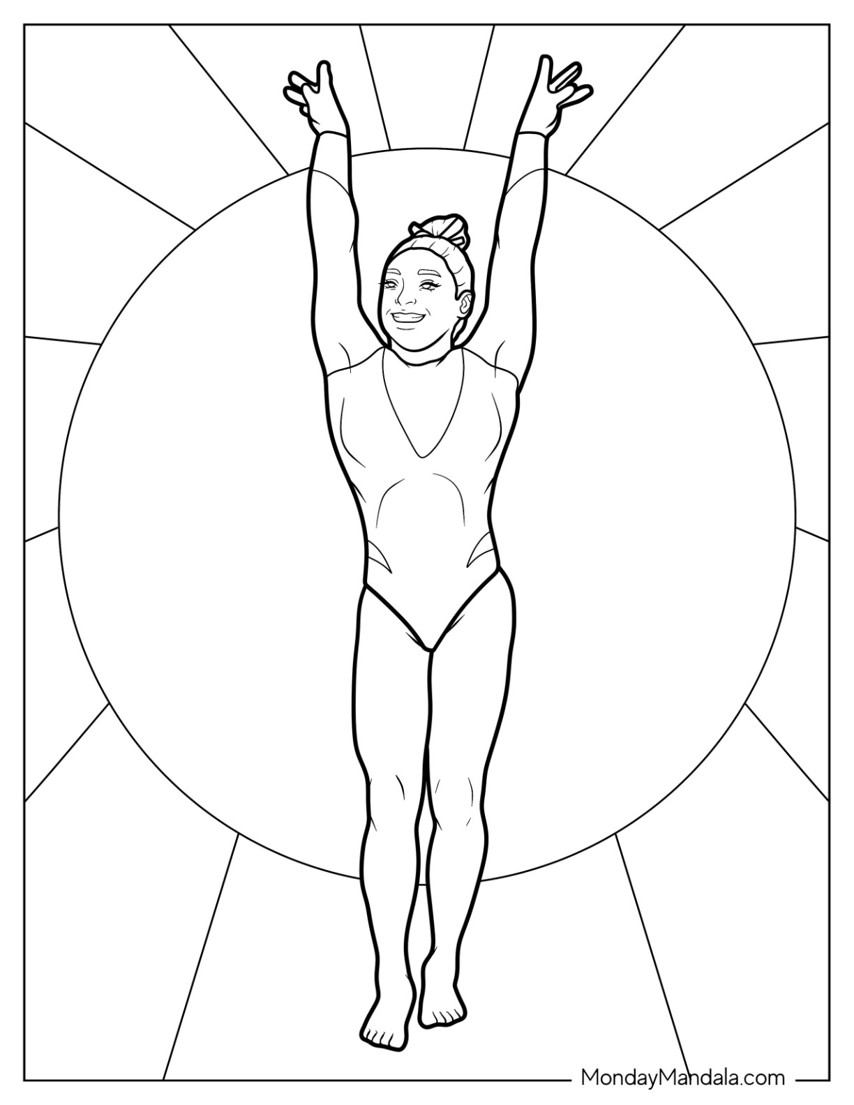 Gymnastics coloring pages free pdf printables