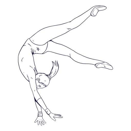 Female gymnast character hand drawn png svg design for t