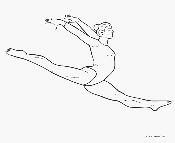 Free printable gymnastics coloring pages for kids