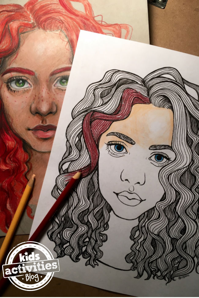 Hair and face coloring pages for kids kids activities blog