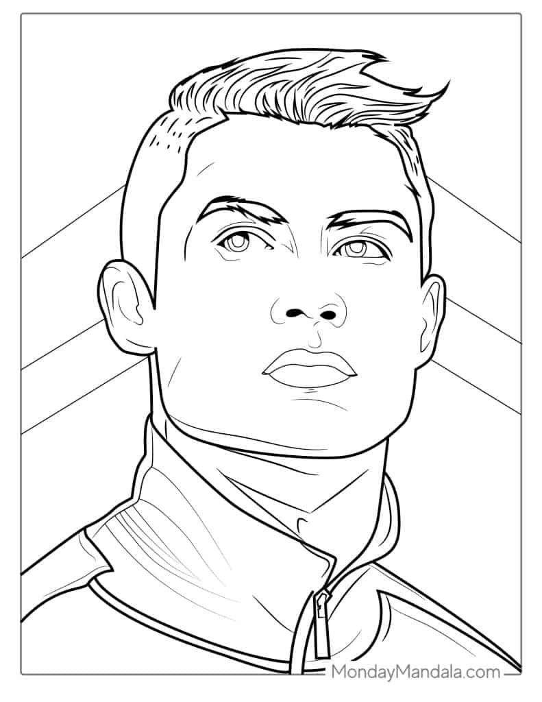 Ronaldo coloring pages free pdf printables