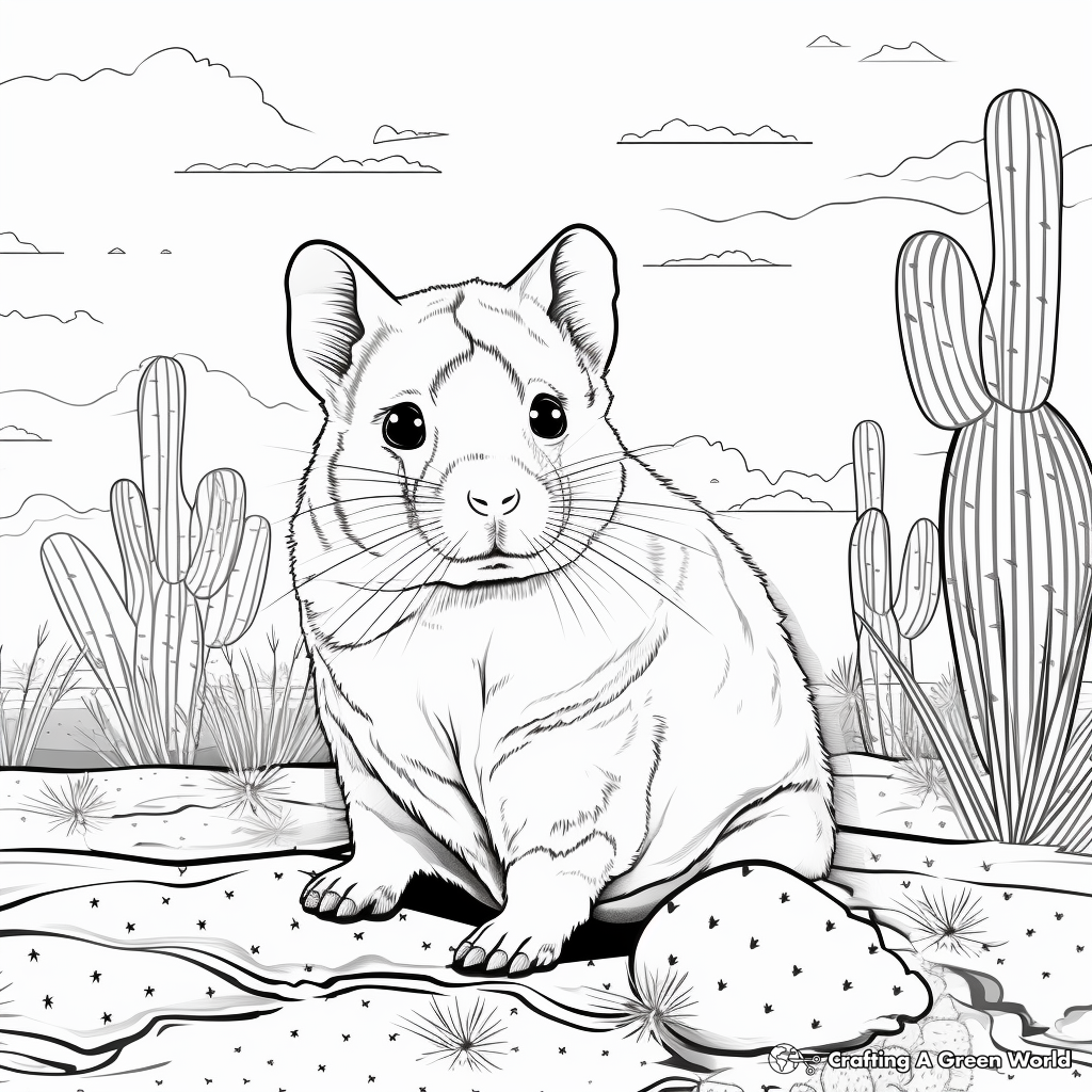 Realistic hamster coloring pages