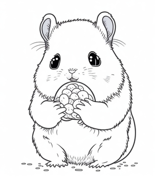 Realistic hamster coloring pages for teens and adults by rzstore