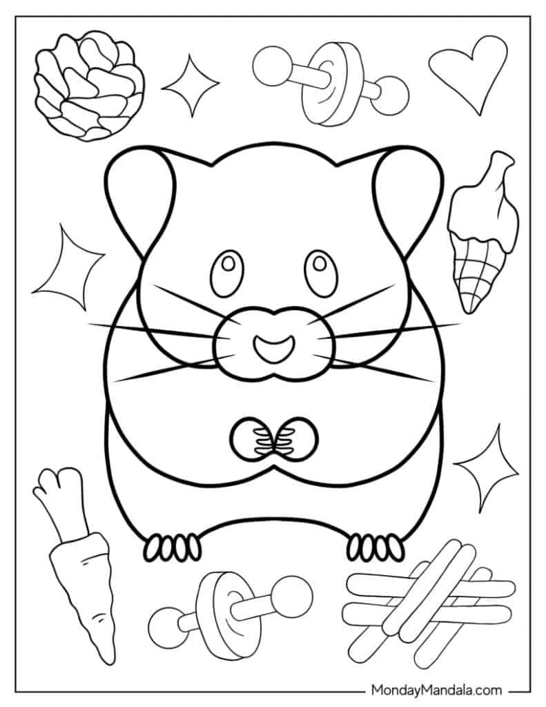 Hamster coloring pages free pdf printables