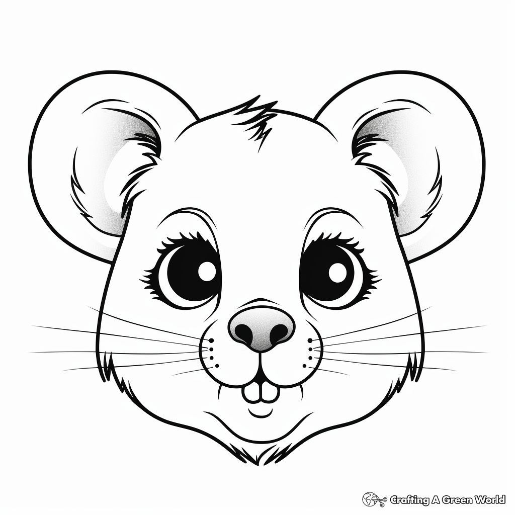 Realistic hamster coloring pages