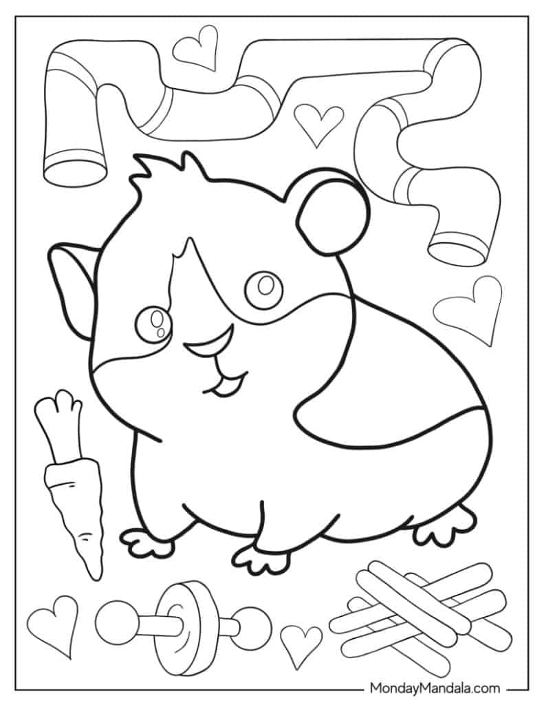 Hamster coloring pages free pdf printables