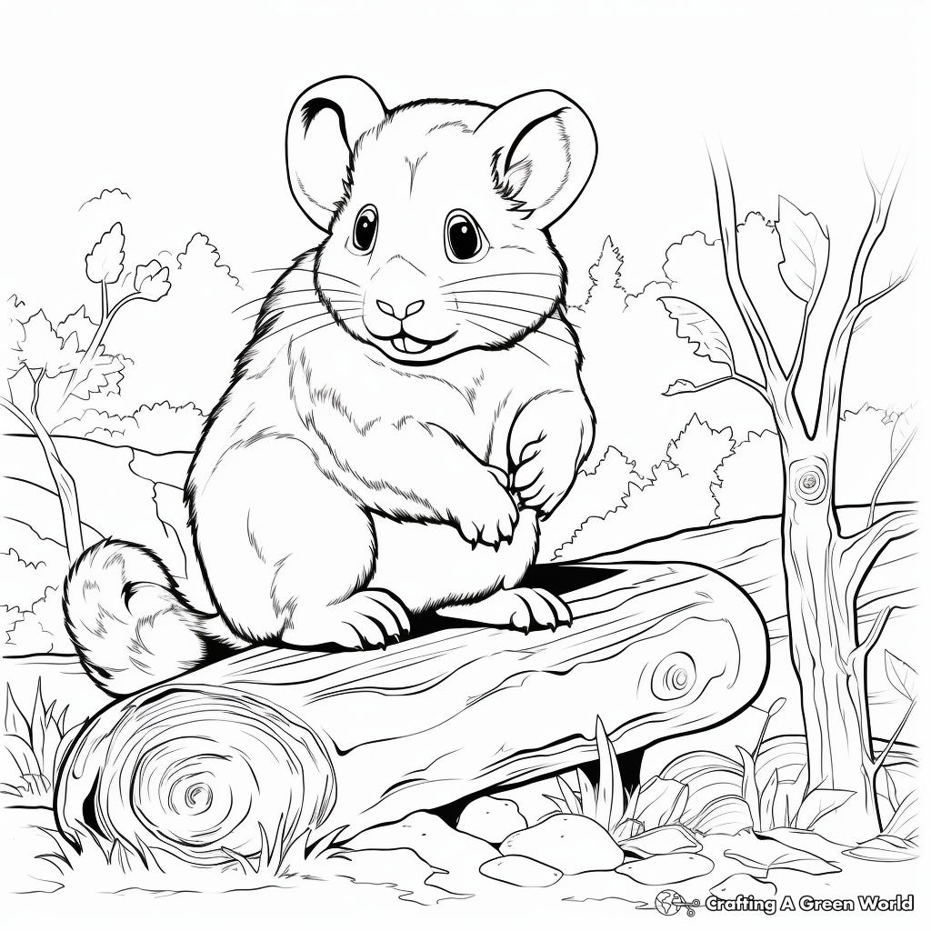 Realistic hamster coloring pages