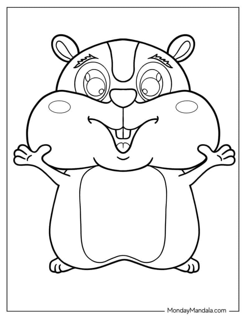 Hamster coloring pages free pdf printables