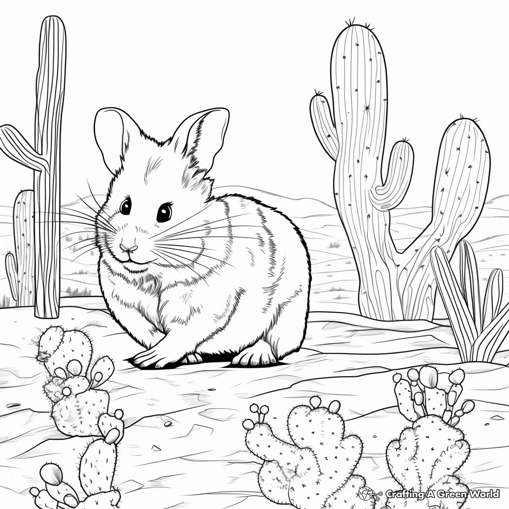 Realistic hamster coloring pages