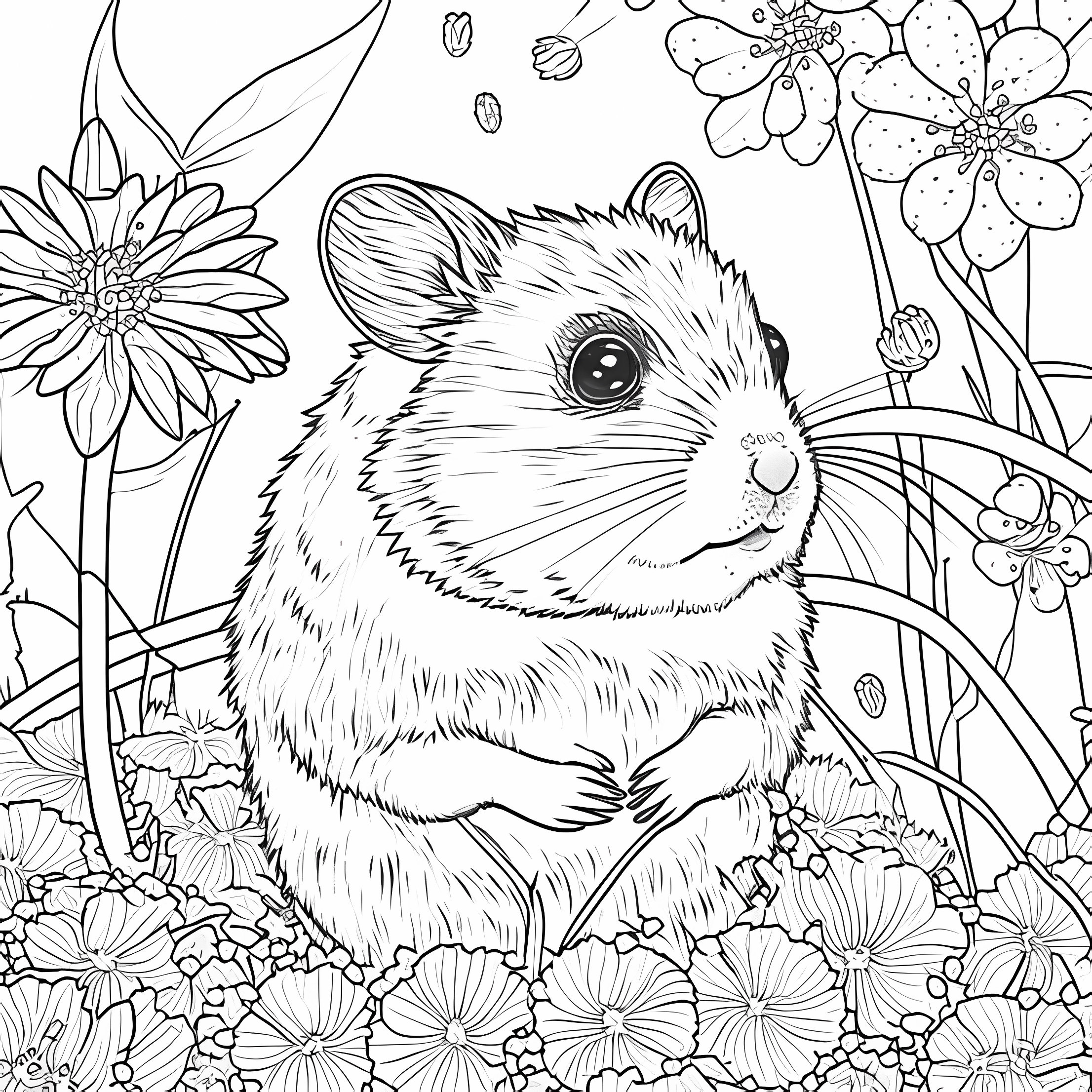 Hamster coloring pages coloring page for adults and kids stress relief and relaxation