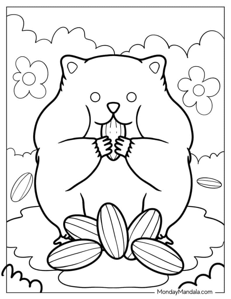 Hamster coloring pages free pdf printables