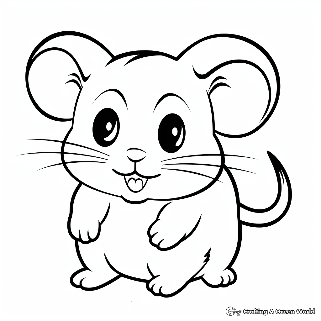 Realistic hamster coloring pages