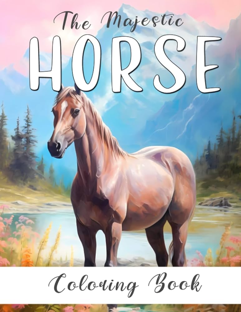 Majestic horse coloring book big book of realistic horses for adults and young adults to color pages of realistic horses contributors creative books