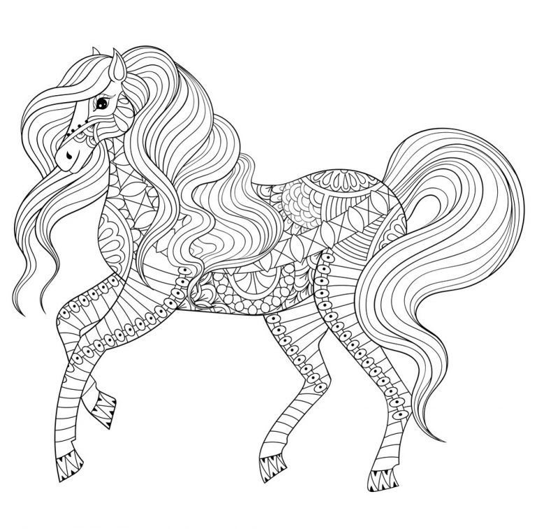 Horse coloring pages for adults