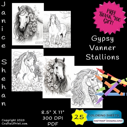 Gypsy vanner horse horses adult coloring pages coloring sheets