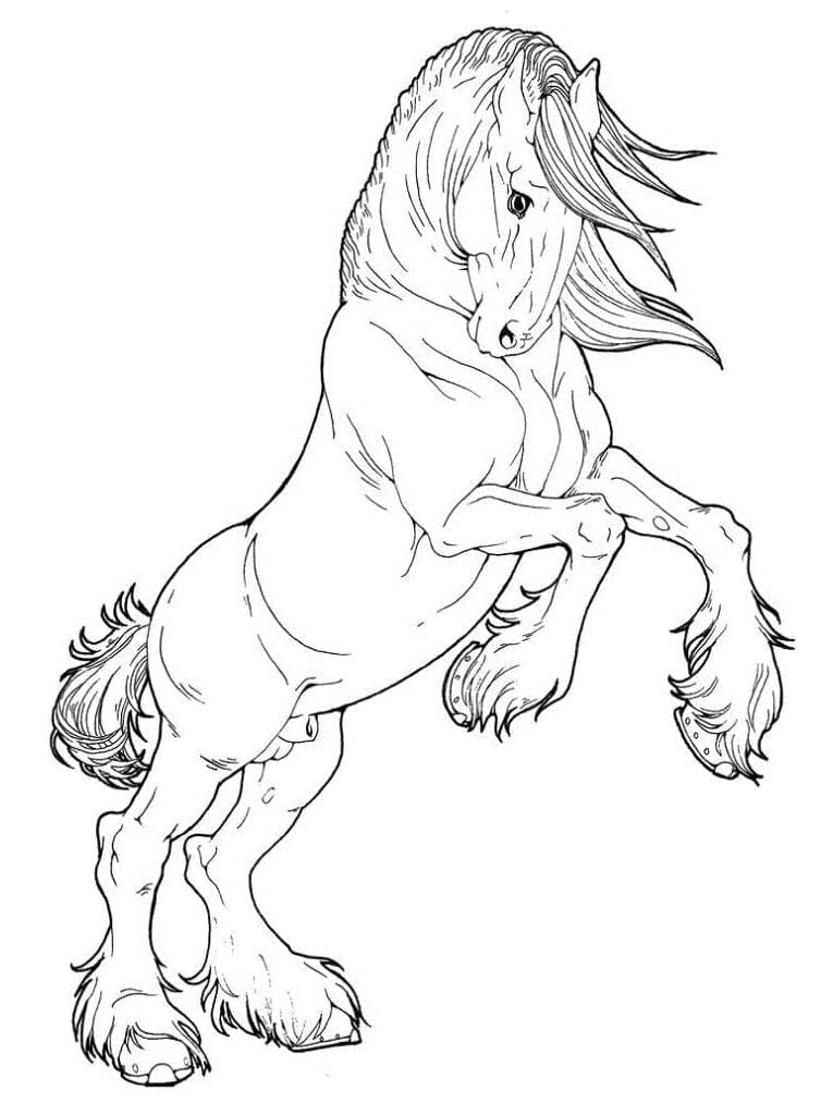 Amazing horse coloring page