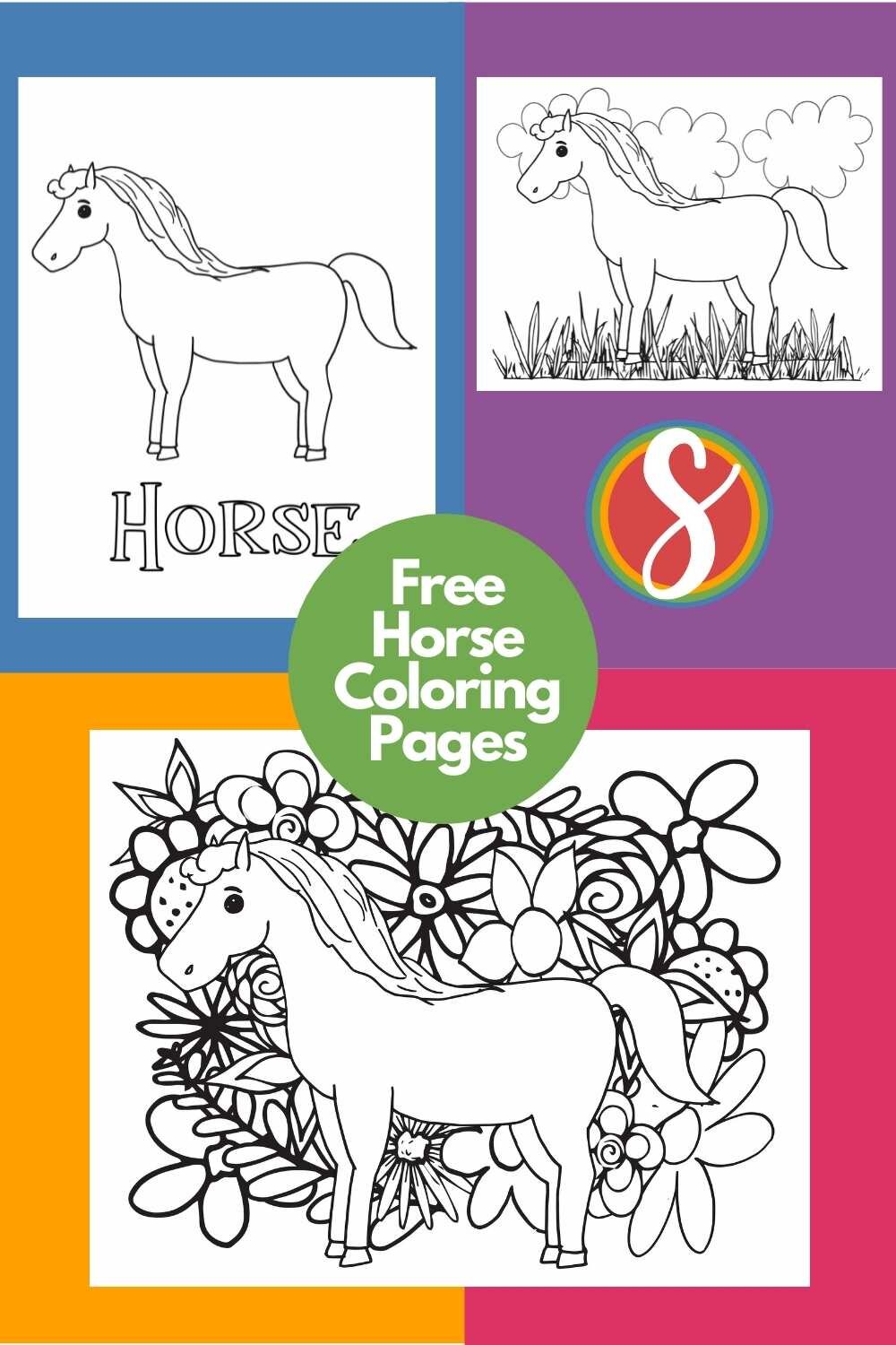 Free horse coloring pages â stevie doodles