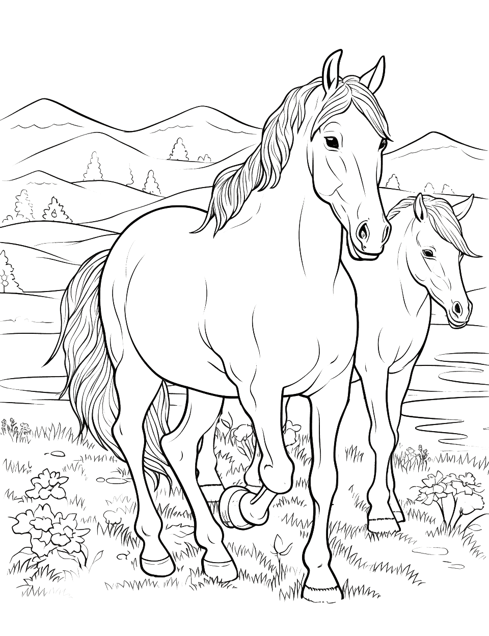 Horse coloring pages free printable sheets