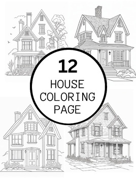 Realistic house coloring pages for kids and adults by rzstore