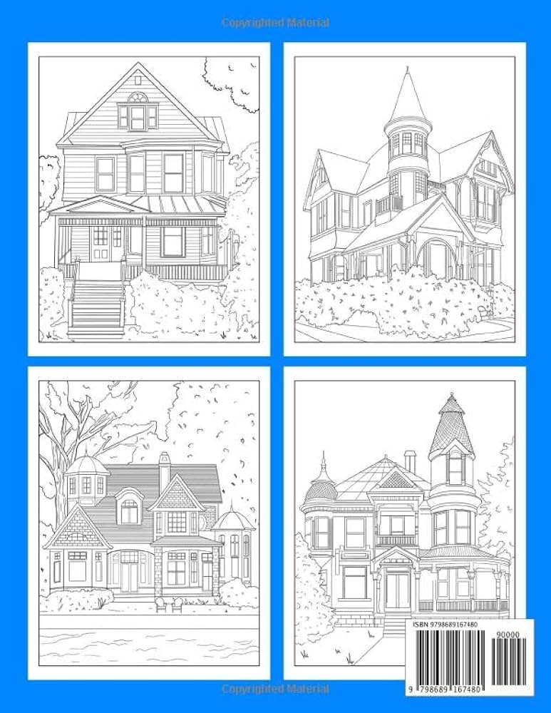 Victorian homes coloring book victorian house coloring book