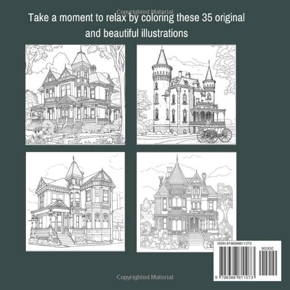 Victorian houses coloring book for adult and teens relax and unwind with old