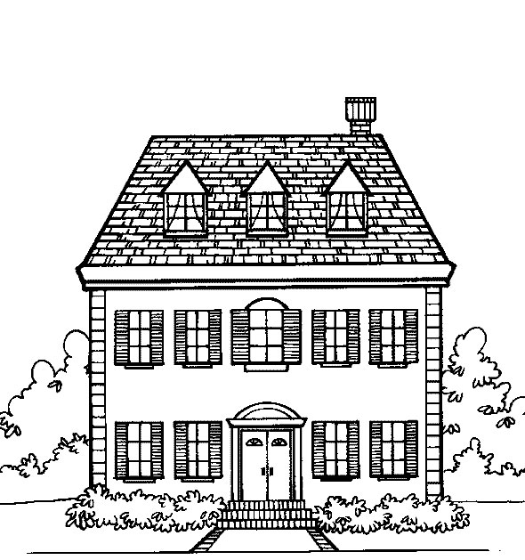 Free printable house coloring pages for kids