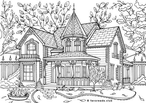 Authentic architecture â victorian residence â favoreads coloring club free adult coloring pages printable adult coloring pages coloring pages to print