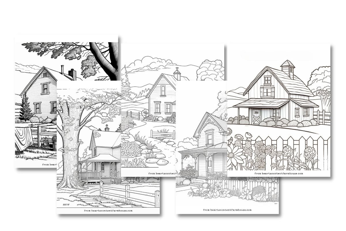 Printable farmhouse coloring pages free easy download