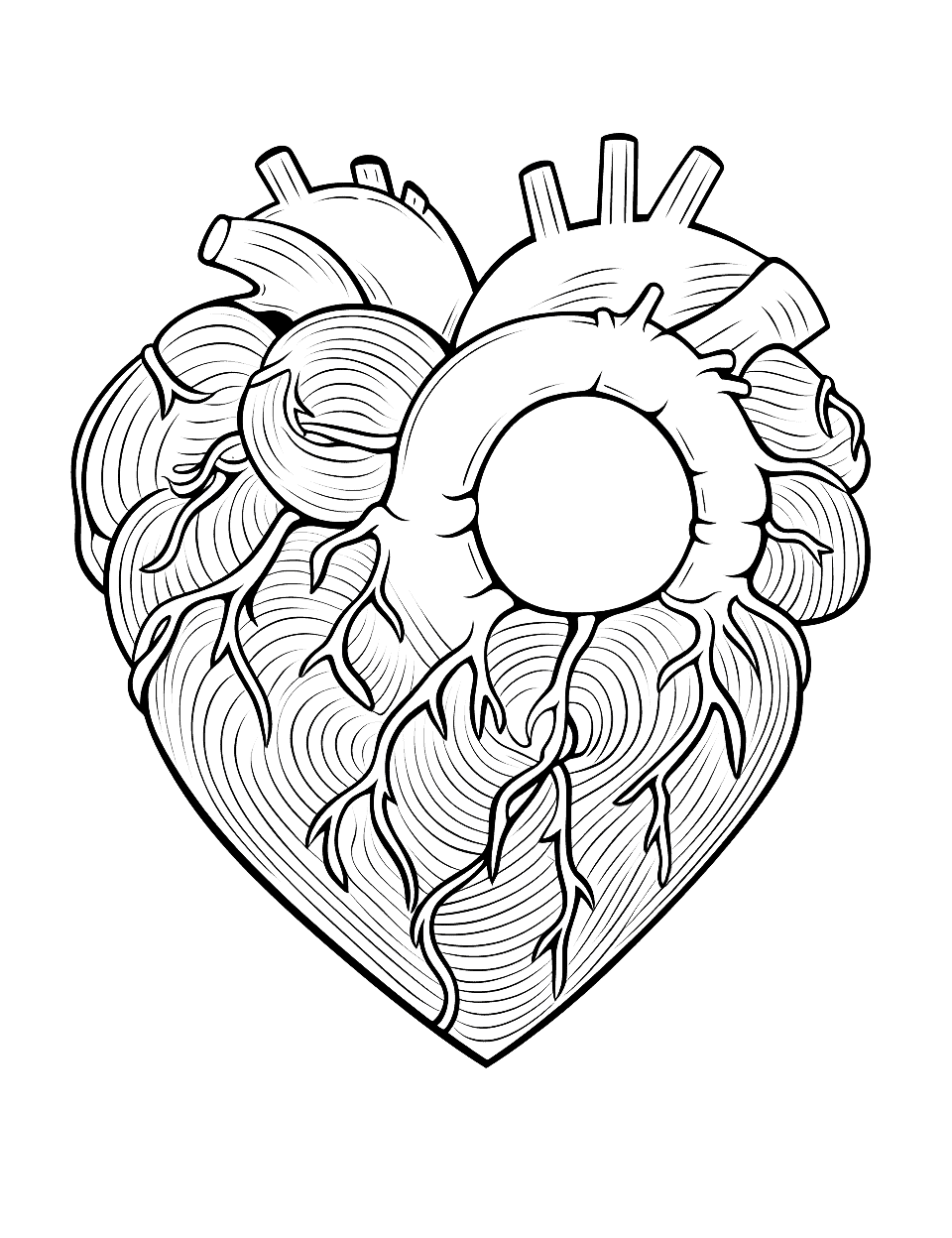 Heart coloring pages free printable sheets