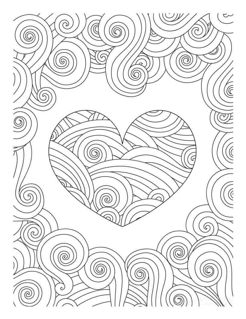 Printable heart coloring pages for adults