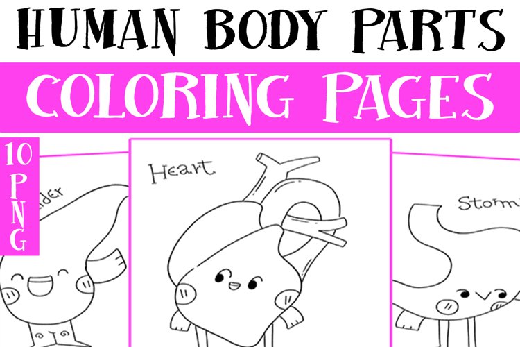 Human coloring pages design bundles