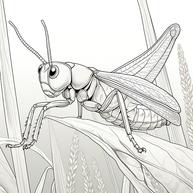 Premium ai image insect coloring page