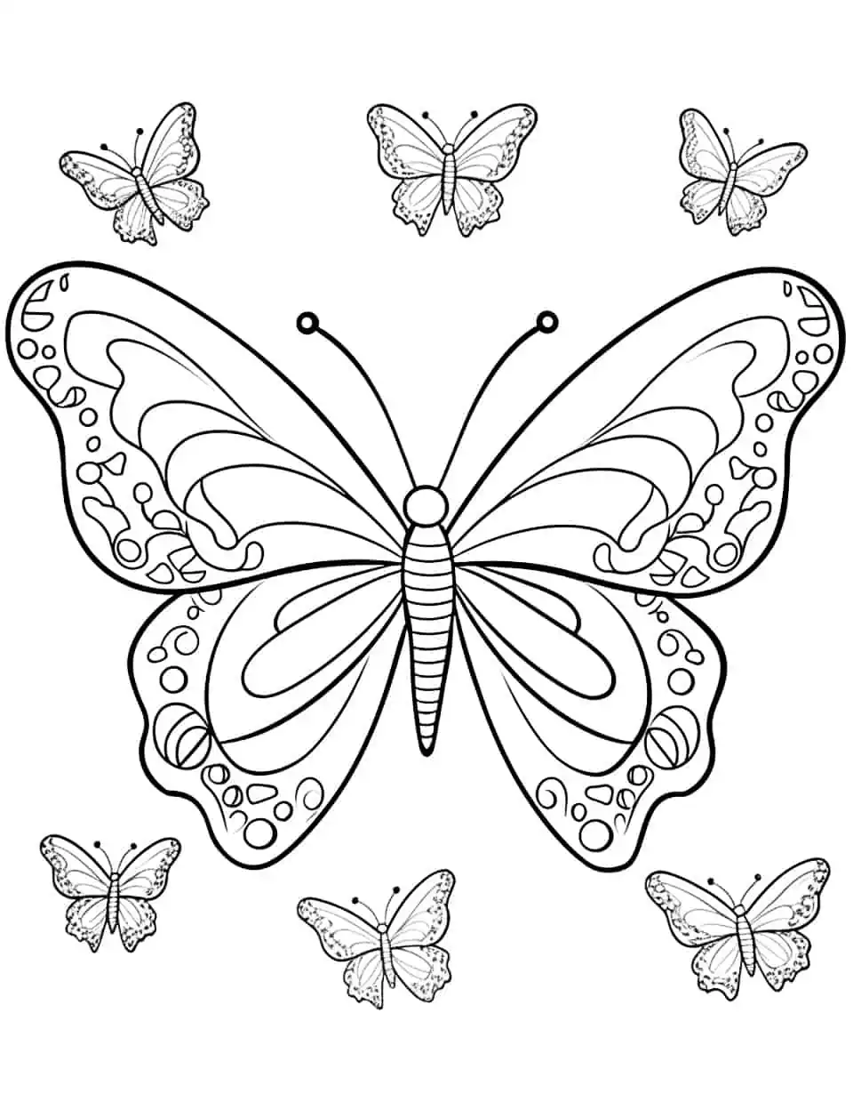 Butterfly coloring pages free printable sheets