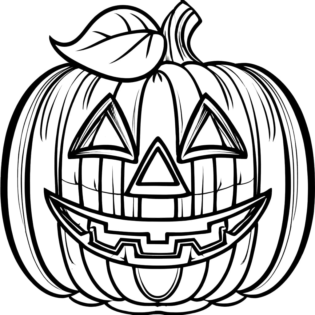 Drawing of jack o lantern coloring page