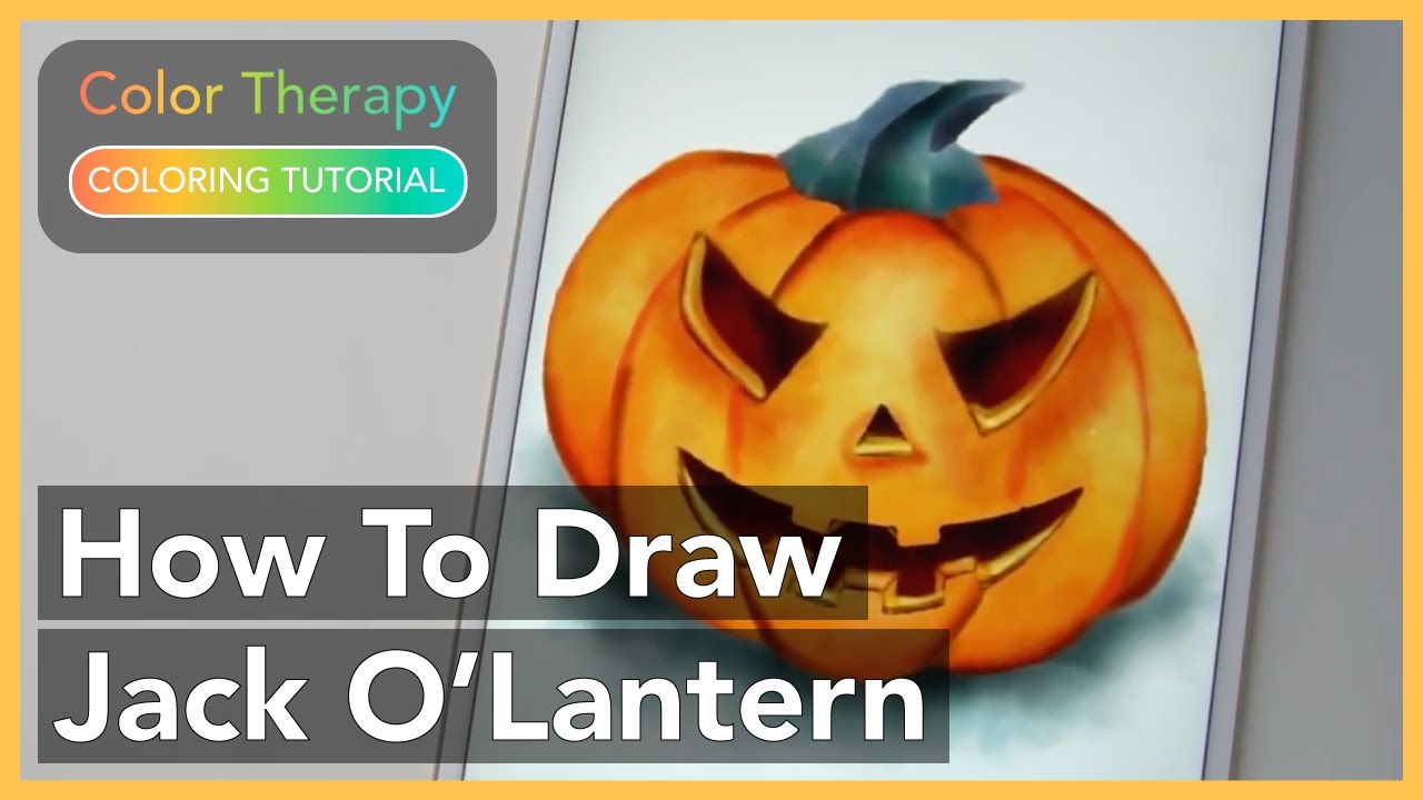 Coloring tutorial how to draw jack olantern with color therapy app