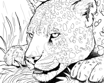 Jaguar coloring page animal coloring page