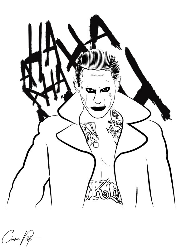 Joker digital line art by designbyciara on