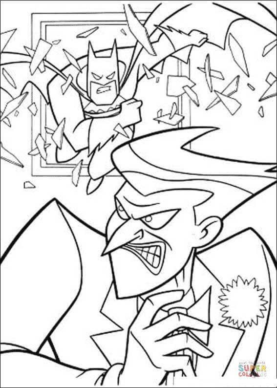 Batman and joker coloring page free printable coloring pages