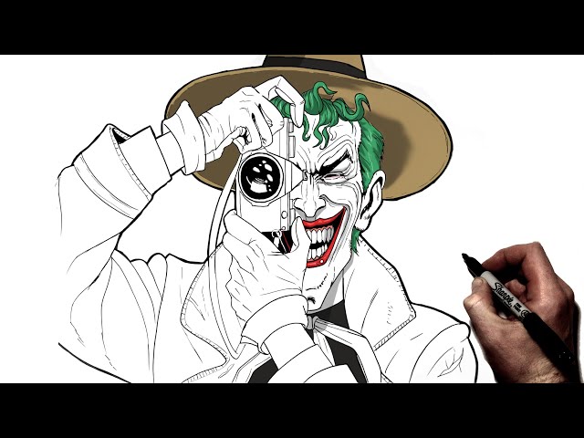 How to draw joker killing joke step by step dc