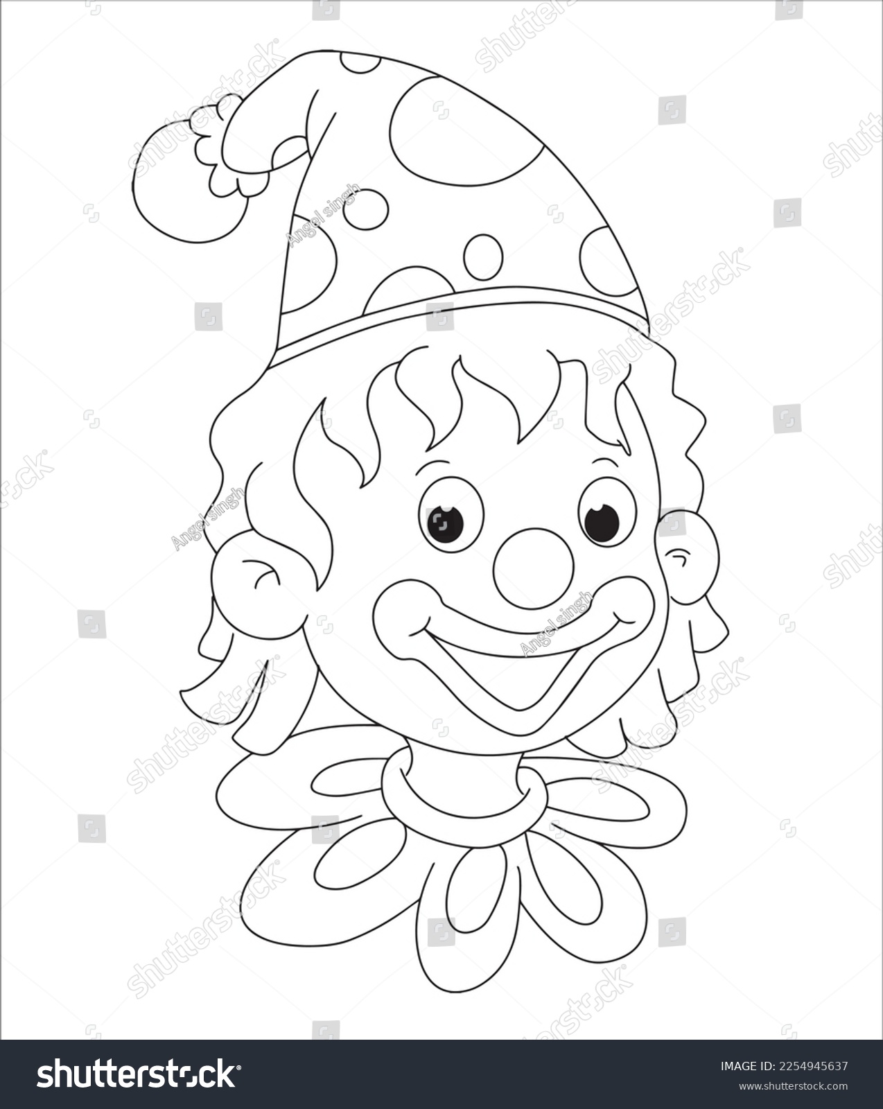 Cute cartoon joker coloring page kidsvector stock vector royalty free