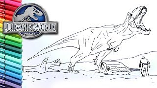 Jurassic world fallen kingdo drawing and coloring dinosaur trex dinosaur color pages for children