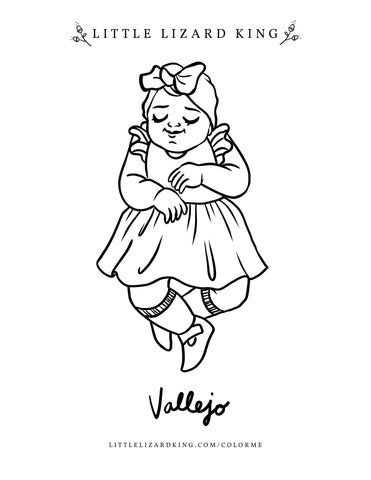 Vallejo baby coloring page â little lizard king