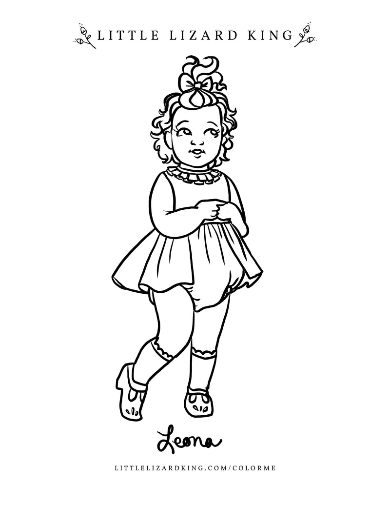 Leona baby coloring page â little lizard king