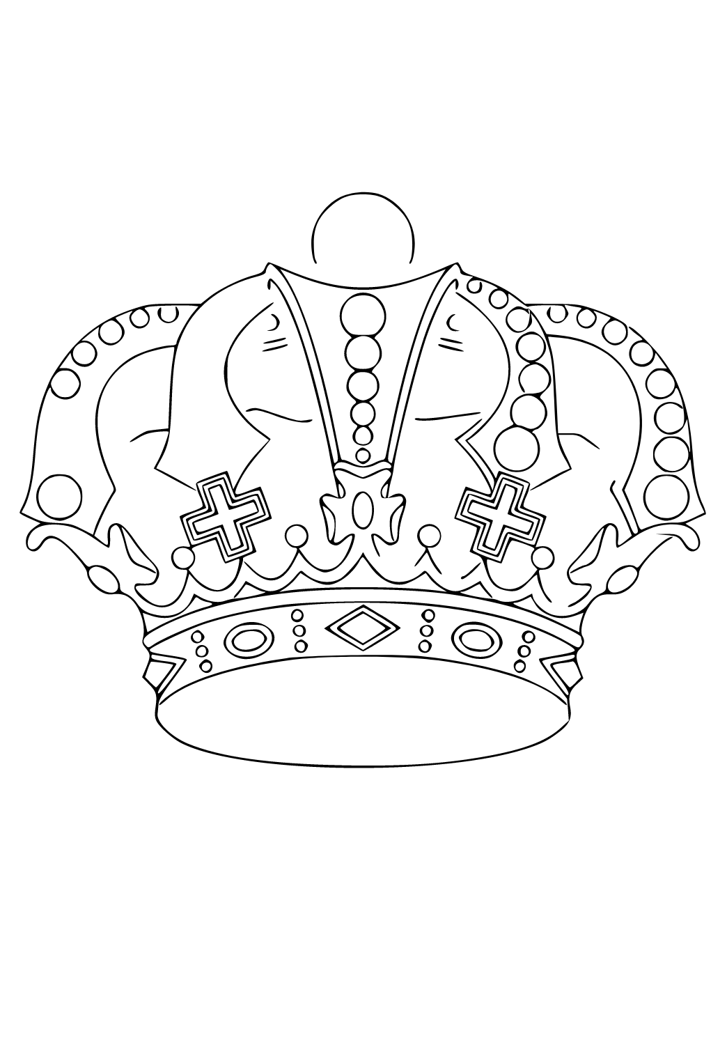 Free printable crown real coloring page for adults and kids